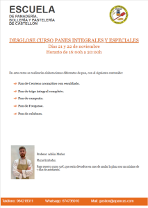 CURSO PANES INTEGRALES Y ESPECIALES